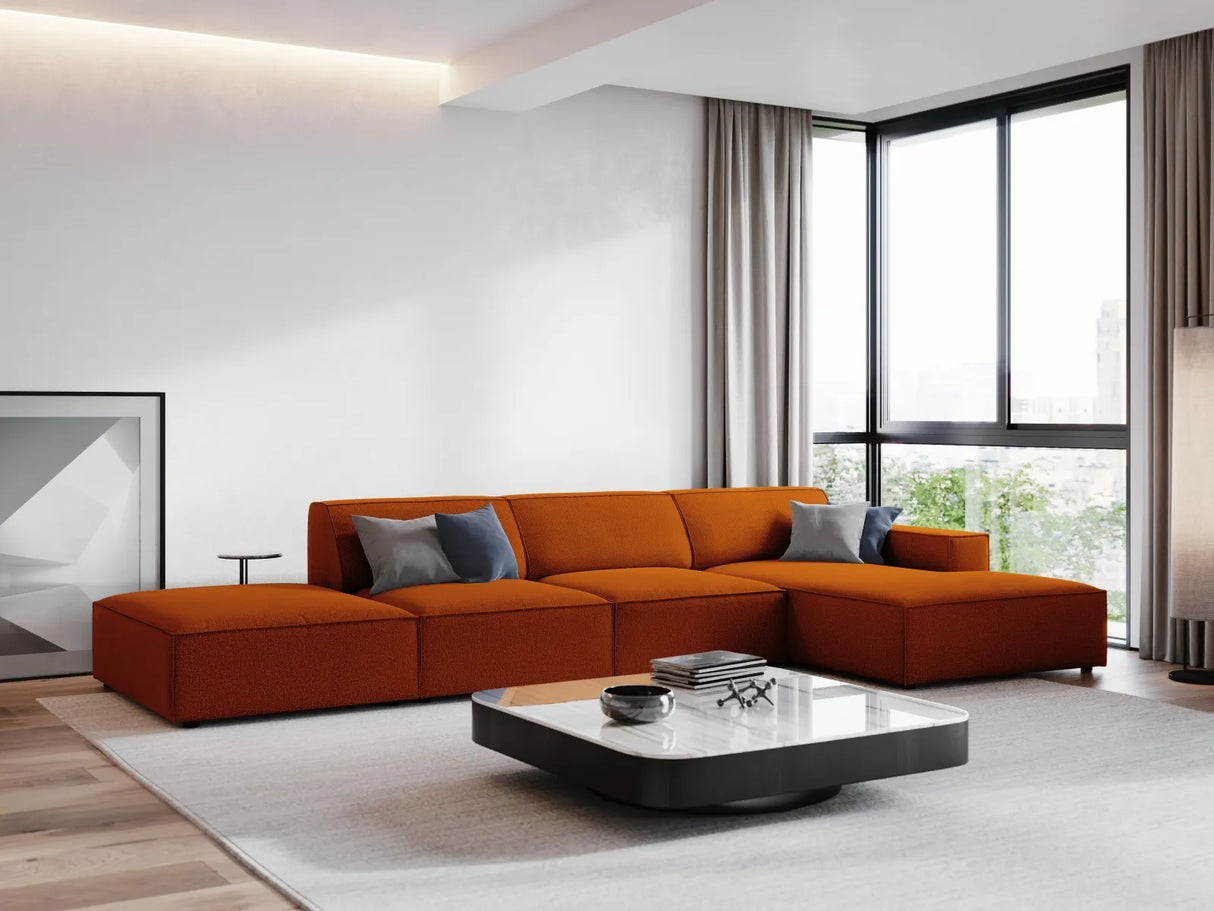 Jodie 4-Sitzer Ecksofa Rechts 341x166 cm aus Strukturierter Stoff (Meg357) in Terrakotta – Bild 1