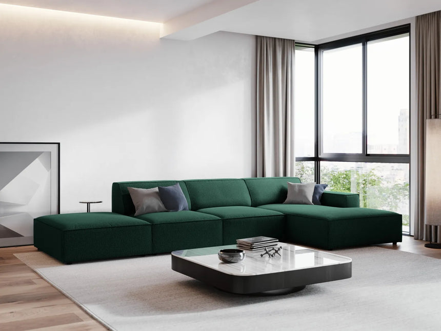 Jodie 4-Sitzer Ecksofa Rechts 341x166 cm aus Strukturierter Stoff (Meg359) in Grün – Bild 1