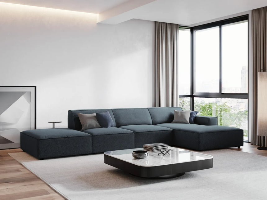 Jodie 4-Sitzer Ecksofa Rechts 341x166 cm aus Strukturierter Stoff (Meg361) in Blau – Bild 7