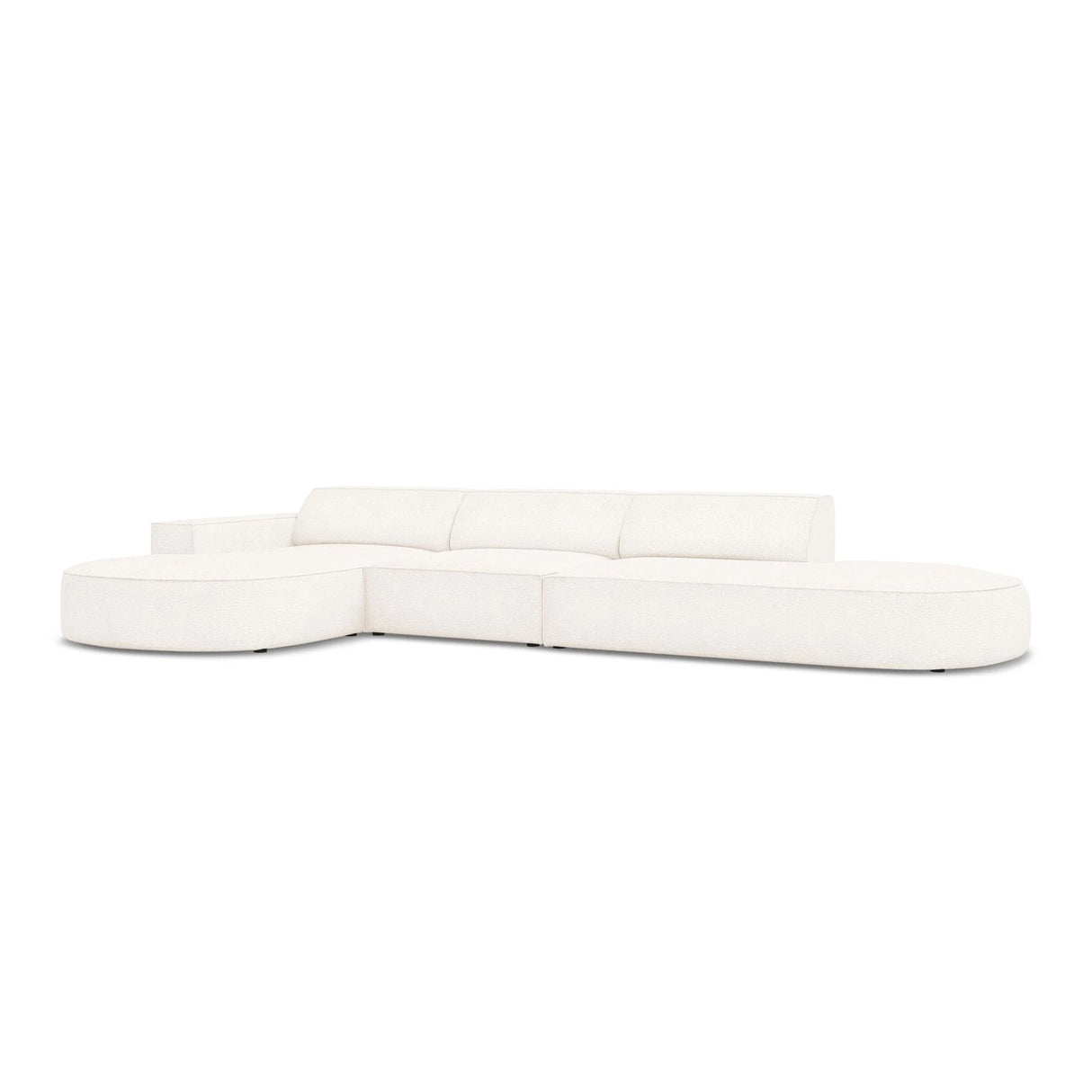 Jodie 5-Sitzer Ecksofa, Linke Seite, rund, aus Boucle (AscNATA) in Beige, 342x166 cm – Bild 4