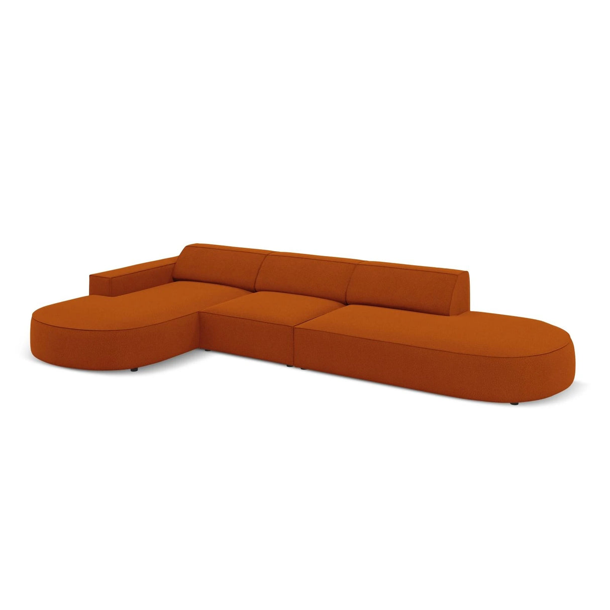 Jodie 5-Sitzer Ecksofa, Linke Seite, rund, aus Strukturierter Stoff (Meg357) in Terrakotta, 342x166 cm – Bild 4