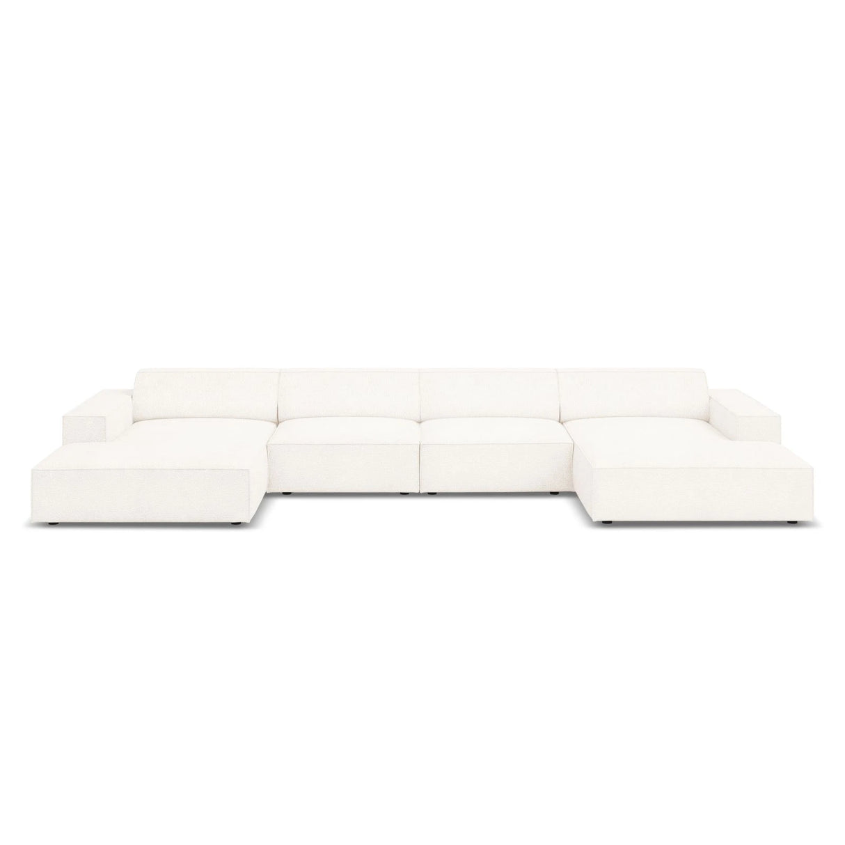 Jodie 6-Sitzer Panorama-Ecksofa symmetrisch, aus Boucle (AscNATA) in Beige, 364x166 cm – Bild 1