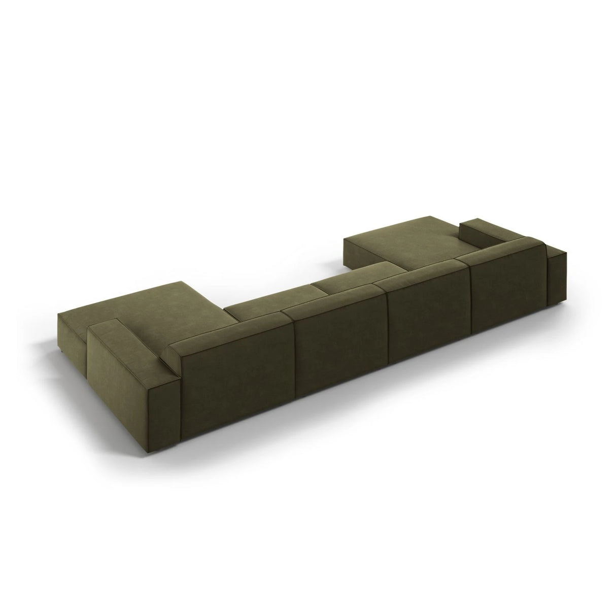 Jodie 6-Sitzer Panorama-Ecksofa symmetrisch, aus Samt (Blu77) in Grün, 364x166 cm – Bild 5