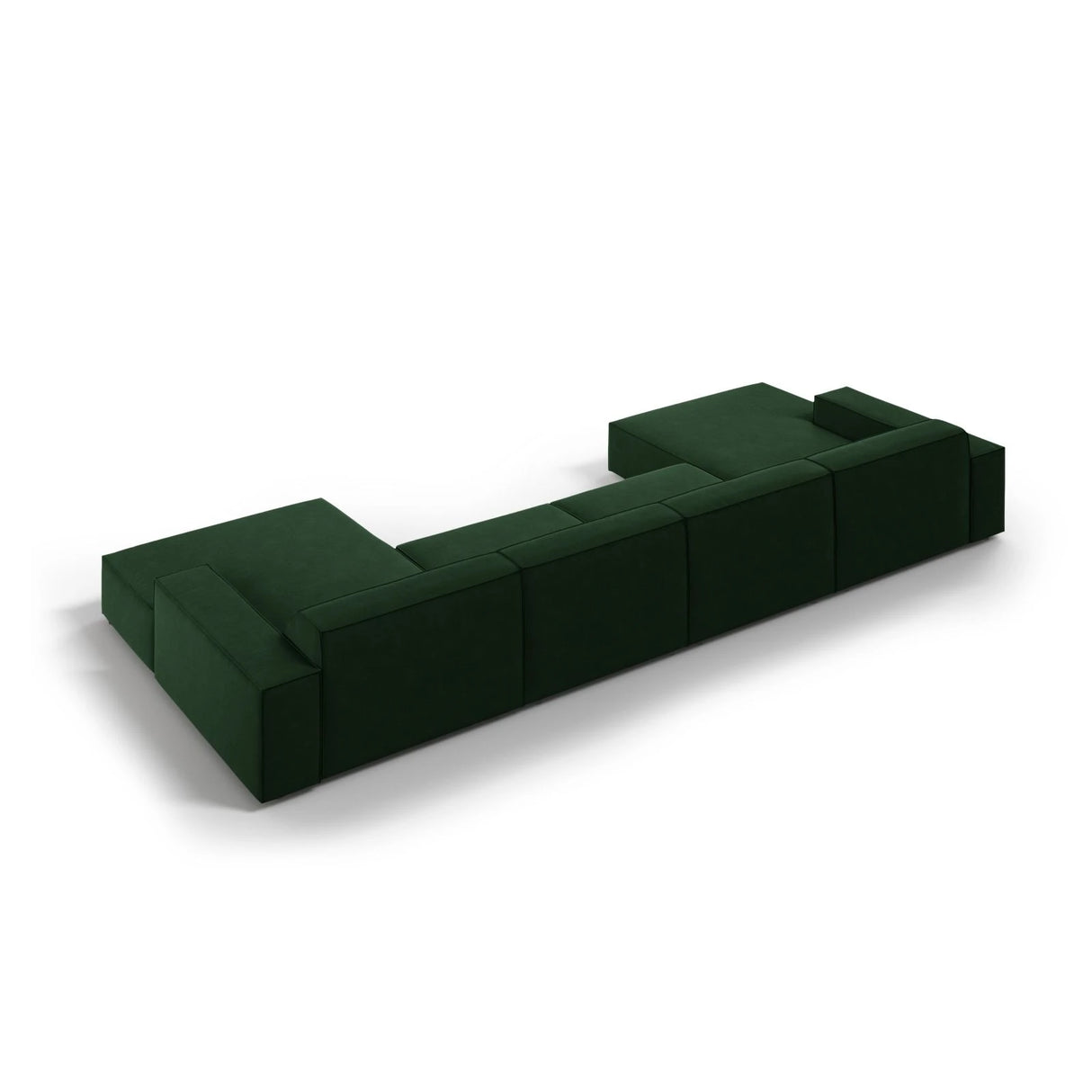 Jodie 6-Sitzer Panorama-Ecksofa symmetrisch, aus Samt (Blu78) in Flaschengrün, 364x166 cm – Bild 5