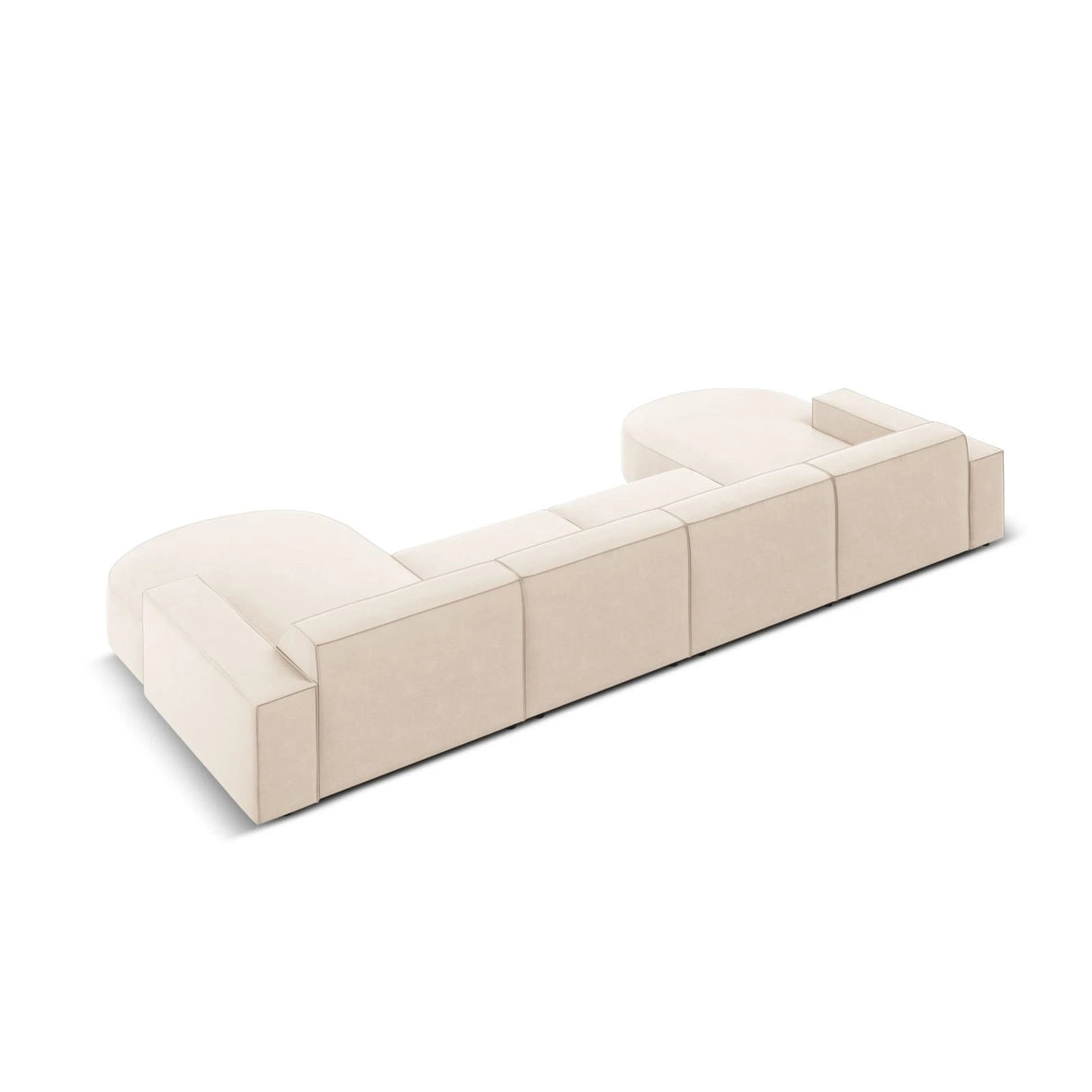 Jodie 6-Sitzer Panorama-Ecksofa symmetrisch, rund, aus Samt oder Strukturstoff, 364x166 cm – Bild 5