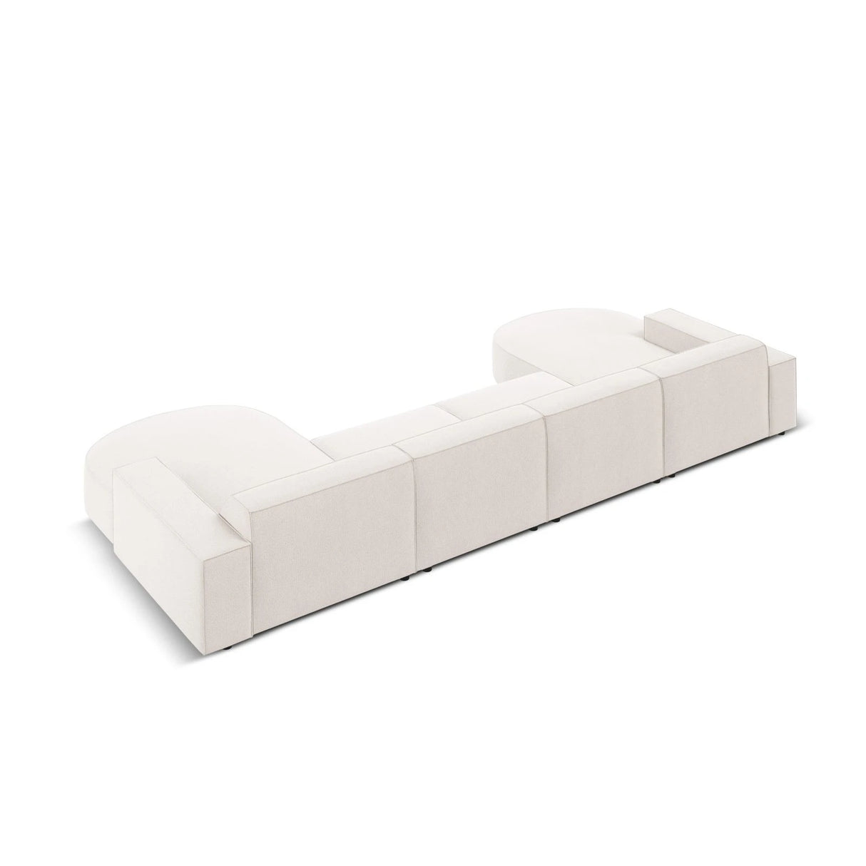 Jodie 6-Sitzer Panorama-Ecksofa symmetrisch, rund, aus Strukturierter Stoff (Meg351) in Leichtes Beige, 364x166 cm – Bild 4