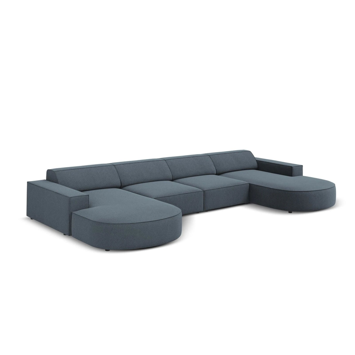 Jodie 6-Sitzer Panorama-Ecksofa symmetrisch, rund, aus Strukturierter Stoff (Meg361) in Blau, 364x166 cm – Bild 3