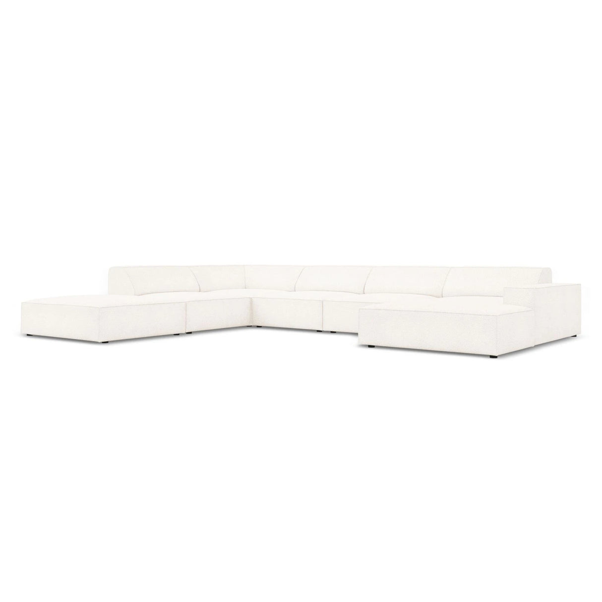 Jodie 7-Sitzer Panorama-Ecksofa, Linke Seite, aus Boucle (AscNATA) in Beige, 364x262 cm – Bild 3