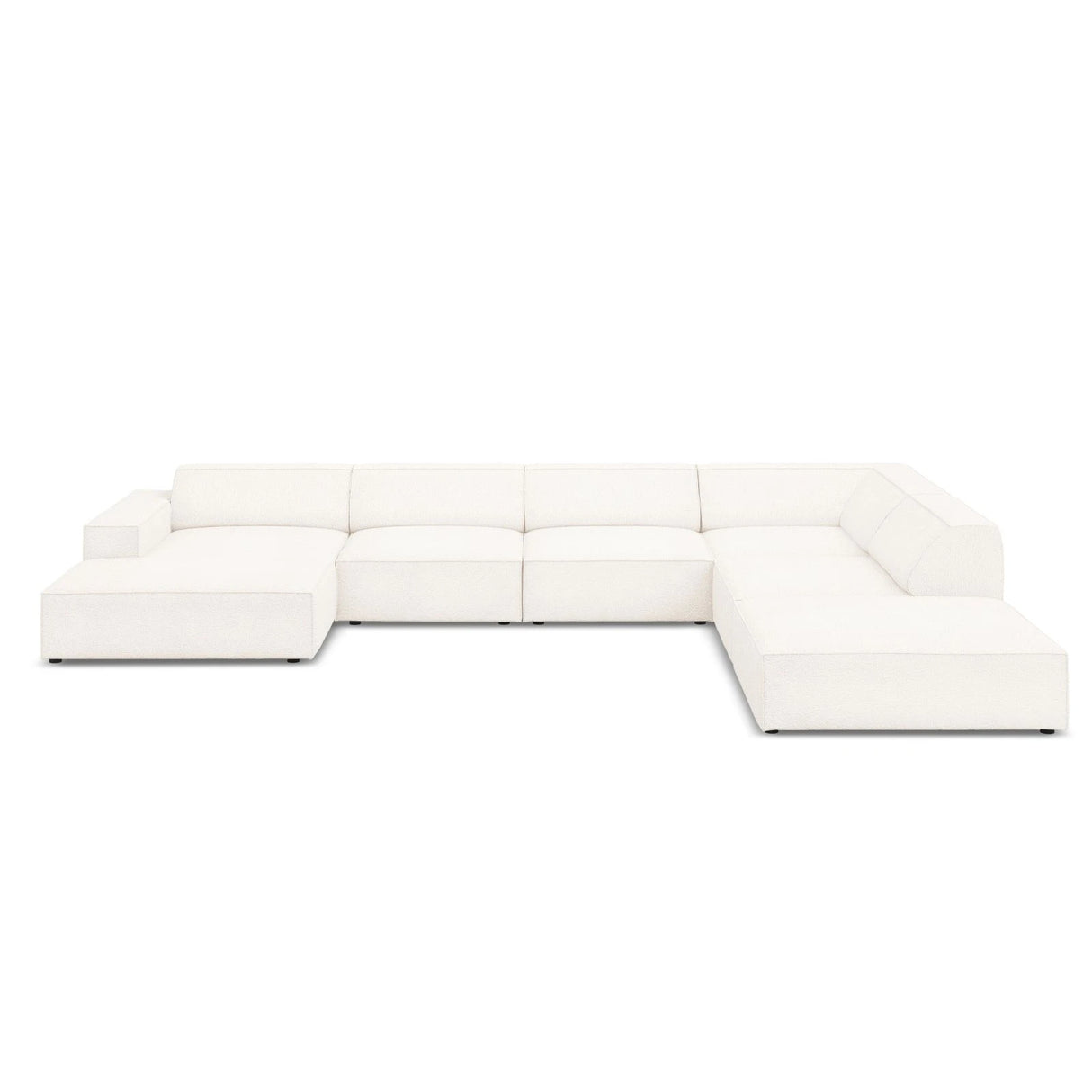 Jodie 7-Sitzer Panorama-Ecksofa, Rechte Seite, aus Boucle (AscNATA) in Beige, 364x262 cm – Bild 1