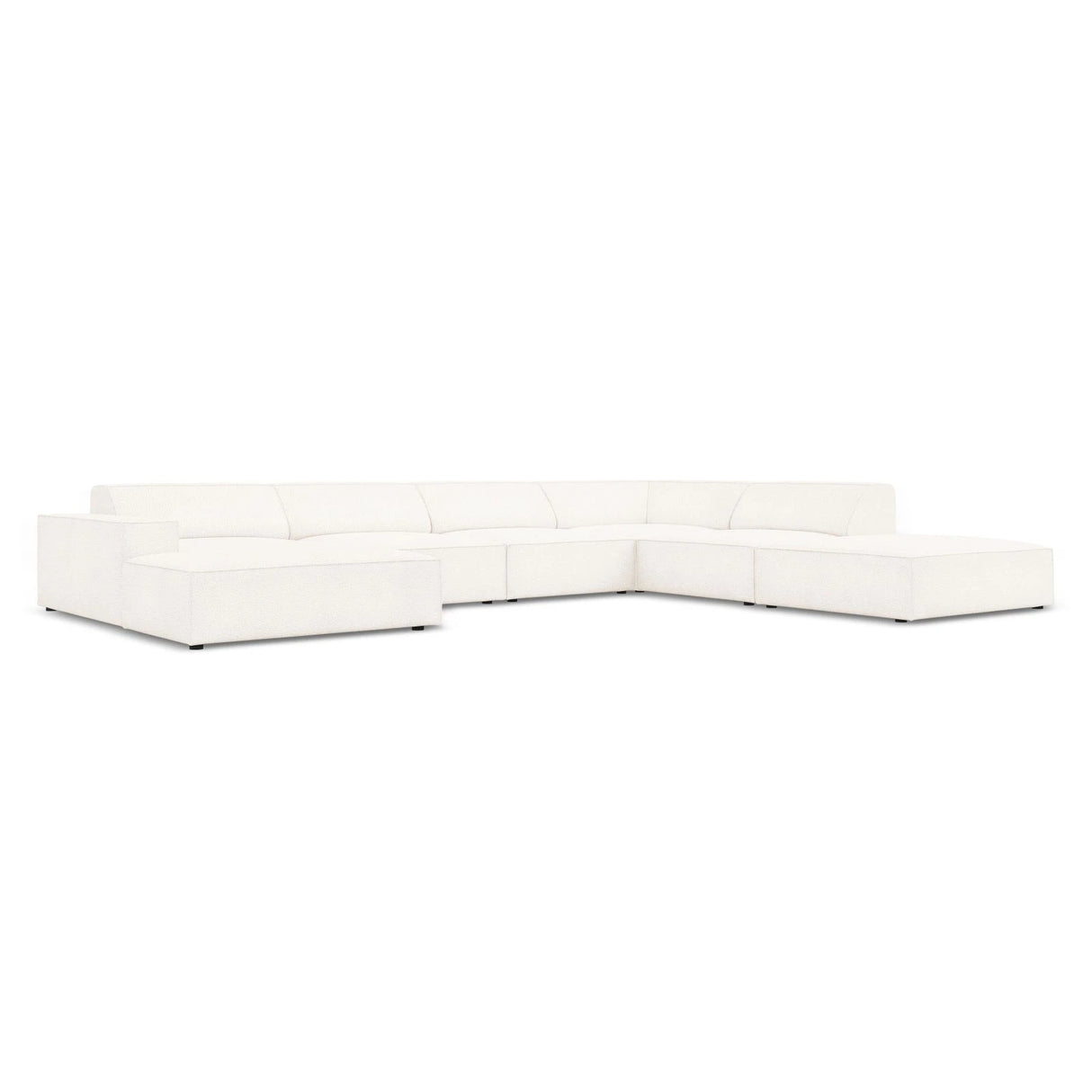 Jodie 7-Sitzer Panorama-Ecksofa, Rechte Seite, aus Boucle (AscNATA) in Beige, 364x262 cm – Bild 3