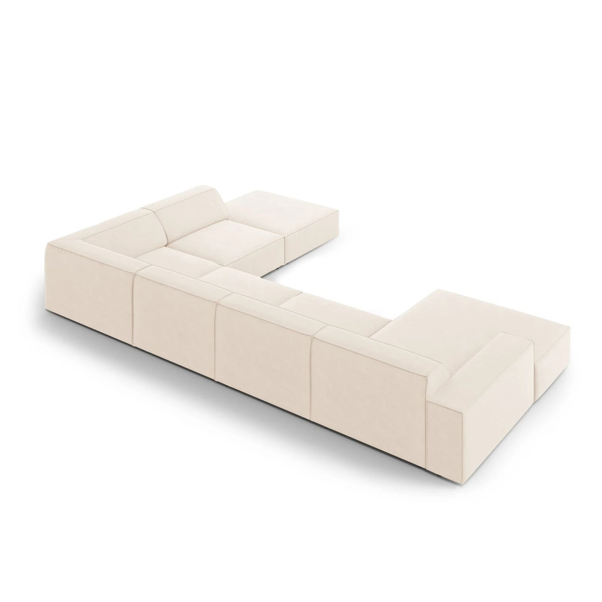 Jodie 7-Sitzer Panorama-Ecksofa, Rechte Seite, aus Samt oder Strukturstoff, 364x262 cm – Bild 5
