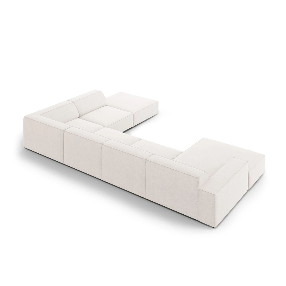 Jodie 7-Sitzer Panorama-Ecksofa, Rechte Seite, aus Strukturierter Stoff (Meg351) in Leichtes Beige, 364x262 cm – Bild 4
