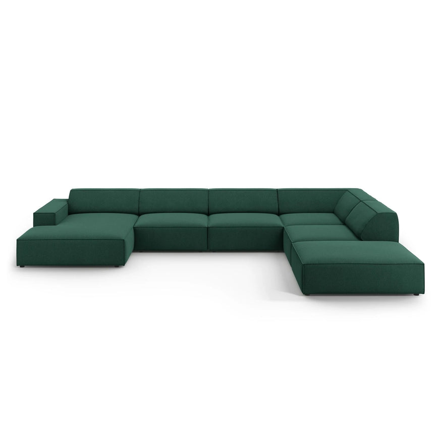 Jodie 7-Sitzer Panorama-Ecksofa, Rechte Seite, aus Strukturierter Stoff (Meg359) in Grün, 364x262 cm – Bild 1