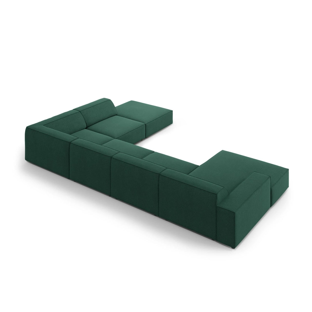 Jodie 7-Sitzer Panorama-Ecksofa, Rechte Seite, aus Strukturierter Stoff (Meg359) in Grün, 364x262 cm – Bild 5