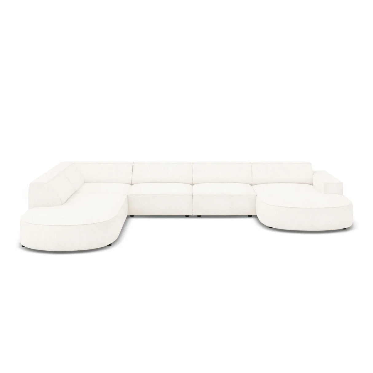 Jodie 7-Sitzer Panorama-Sofa Links aus Samt, Strukturstoff oder Bouclé, 364 cm - ZEN ZONE Furniture