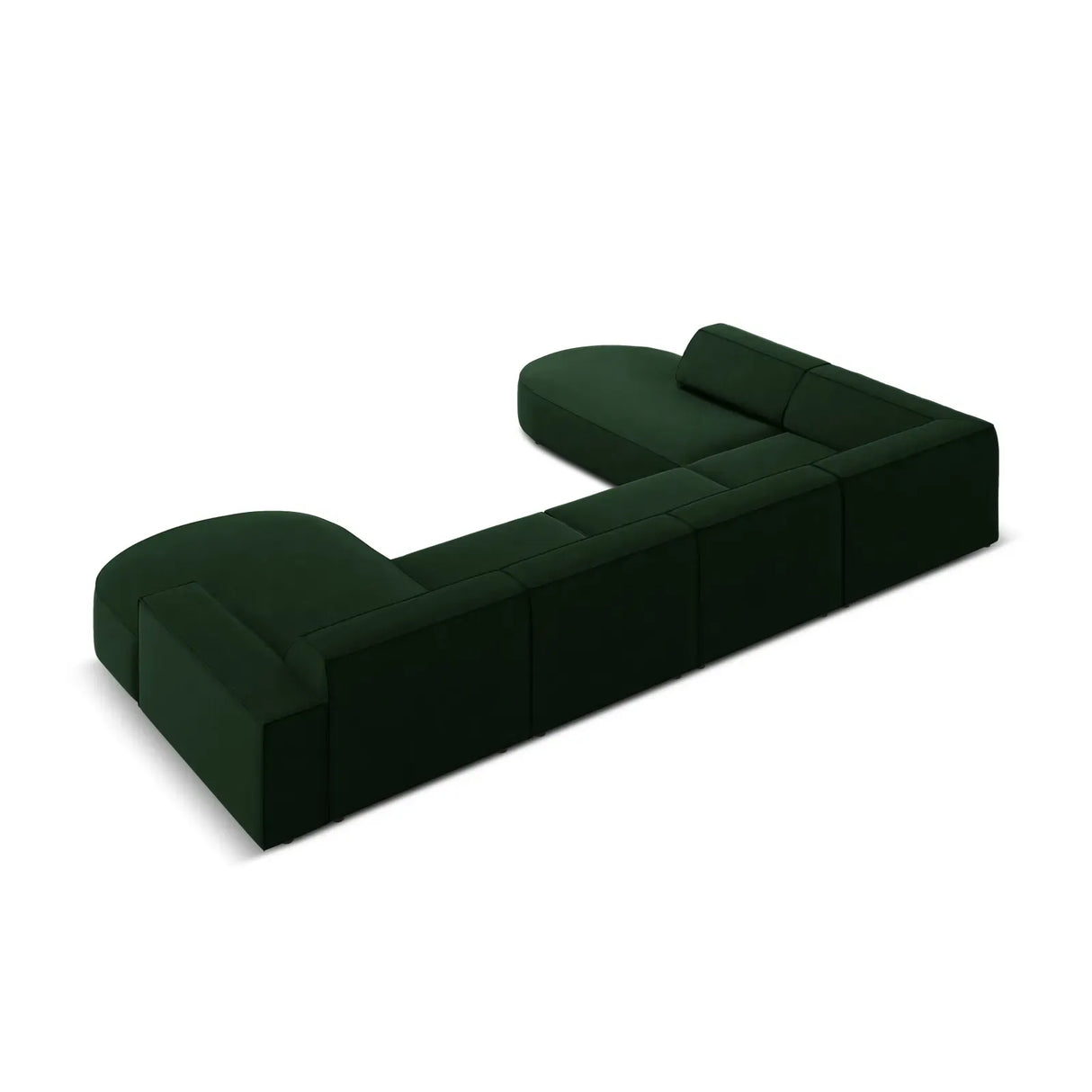 Jodie 7-Sitzer Panorama-Sofa Links aus Samt, Strukturstoff oder Bouclé, 364 cm - ZEN ZONE Furniture