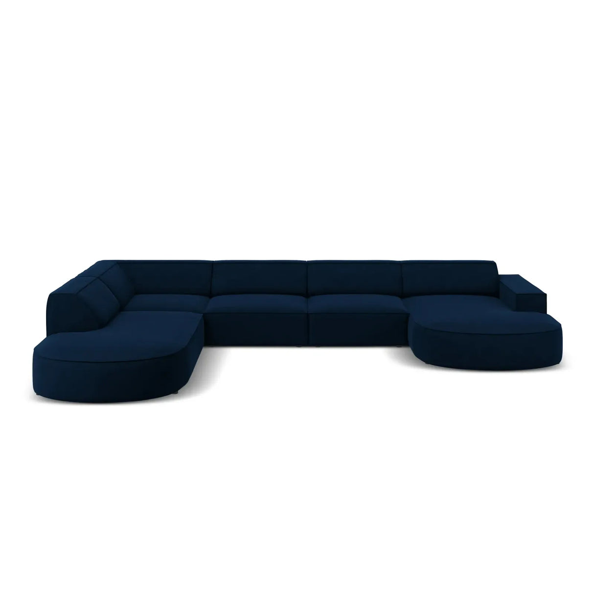 Jodie 7-Sitzer Panorama-Sofa Links aus Samt, Strukturstoff oder Bouclé, 364 cm - ZEN ZONE Furniture