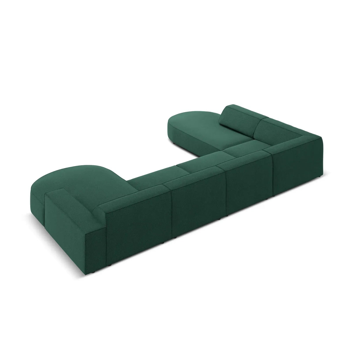 Jodie 7-Sitzer Panorama-Sofa Links aus Samt, Strukturstoff oder Bouclé, 364 cm - ZEN ZONE Furniture