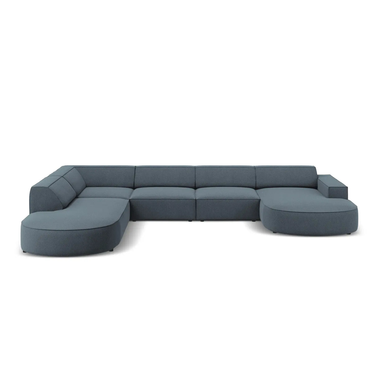 Jodie 7-Sitzer Panorama-Sofa Links aus Samt, Strukturstoff oder Bouclé, 364 cm - ZEN ZONE Furniture