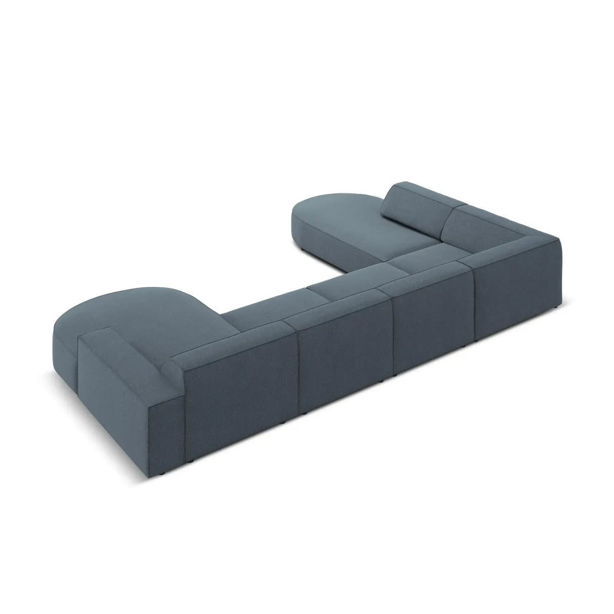 Jodie 7-Sitzer Panorama-Sofa Links aus Samt, Strukturstoff oder Bouclé, 364 cm - ZEN ZONE Furniture