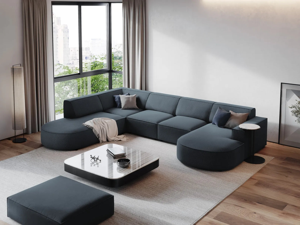 Jodie 7-Sitzer Panorama-Sofa Links 364 cm aus Strukturierter Stoff (Meg361) in Blau – Bild 5
