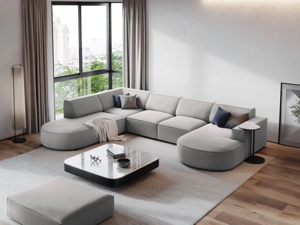 Jodie 7-Sitzer Panorama-Sofa Links 364 cm aus Strukturierter Stoff (Meg363) in Hellgrau – Bild 5