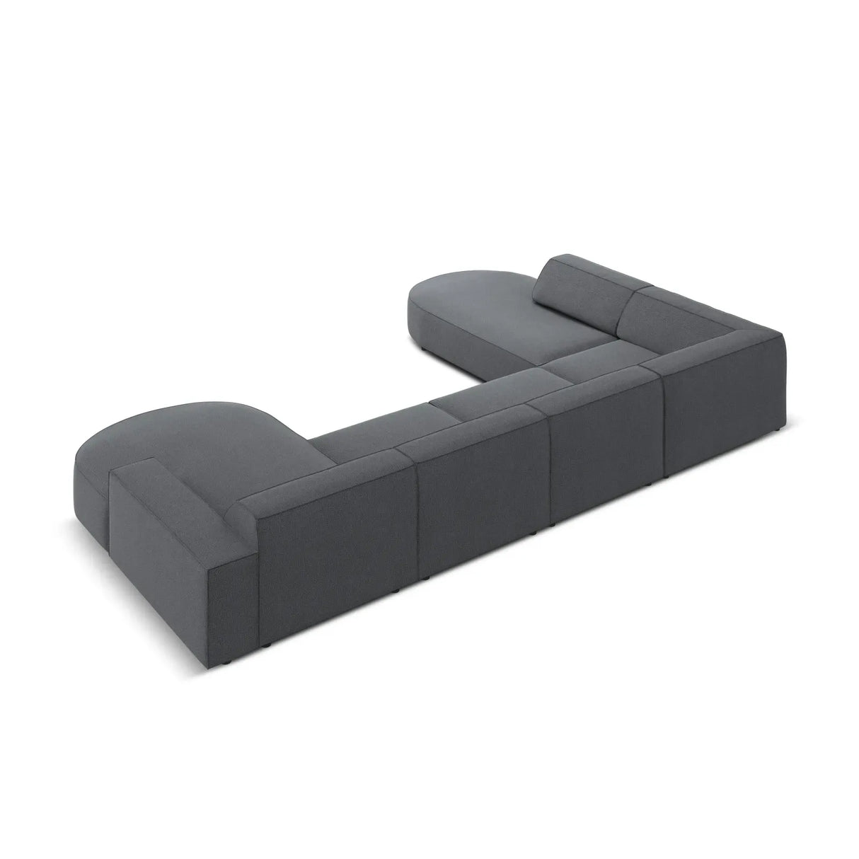Jodie 7-Sitzer Panorama-Sofa Links aus Samt, Strukturstoff oder Bouclé, 364 cm - ZEN ZONE Furniture