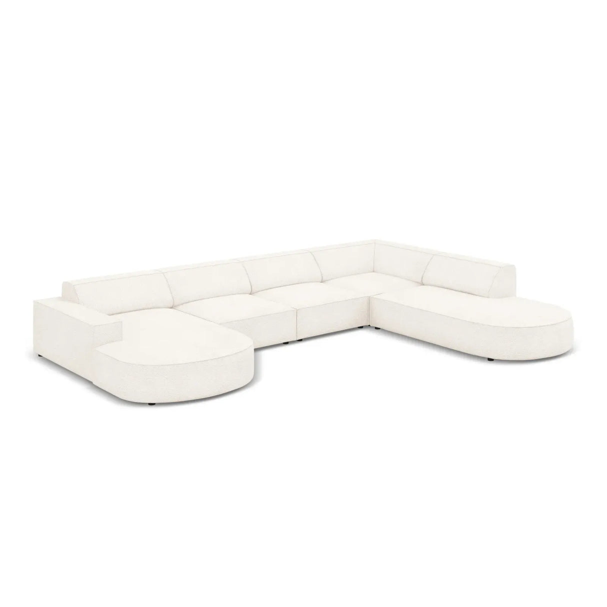 Jodie 7-Sitzer Panorama-Sofa Rechts aus Samt, Strukturstoff oder Bouclé, 364 cm - ZEN ZONE Furniture