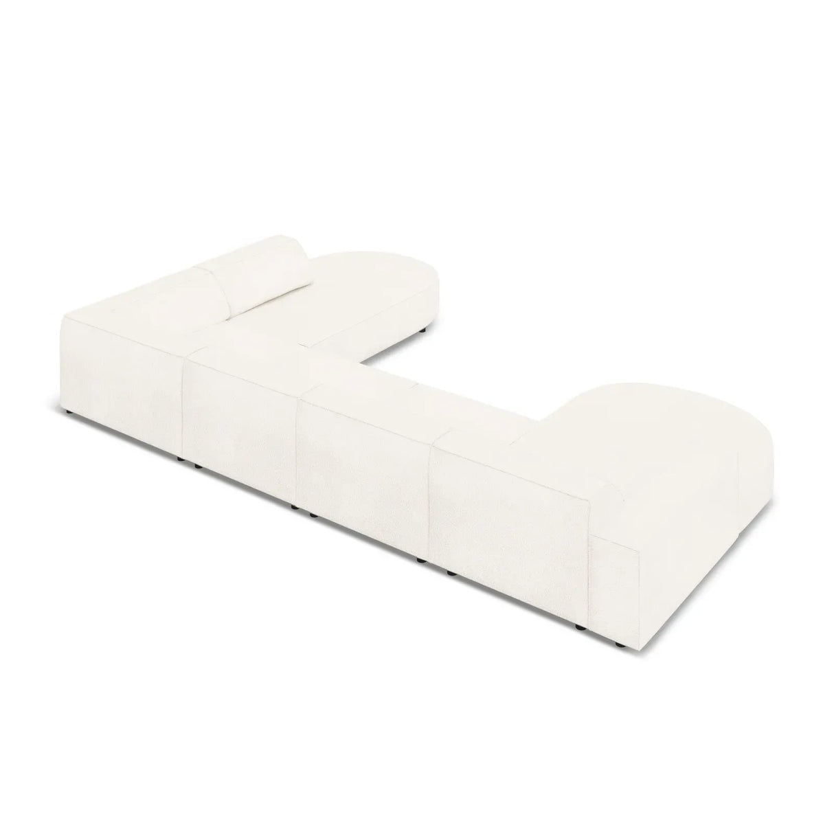 Jodie 7-Sitzer Panorama-Sofa Rechts aus Samt, Strukturstoff oder Bouclé, 364 cm - ZEN ZONE Furniture