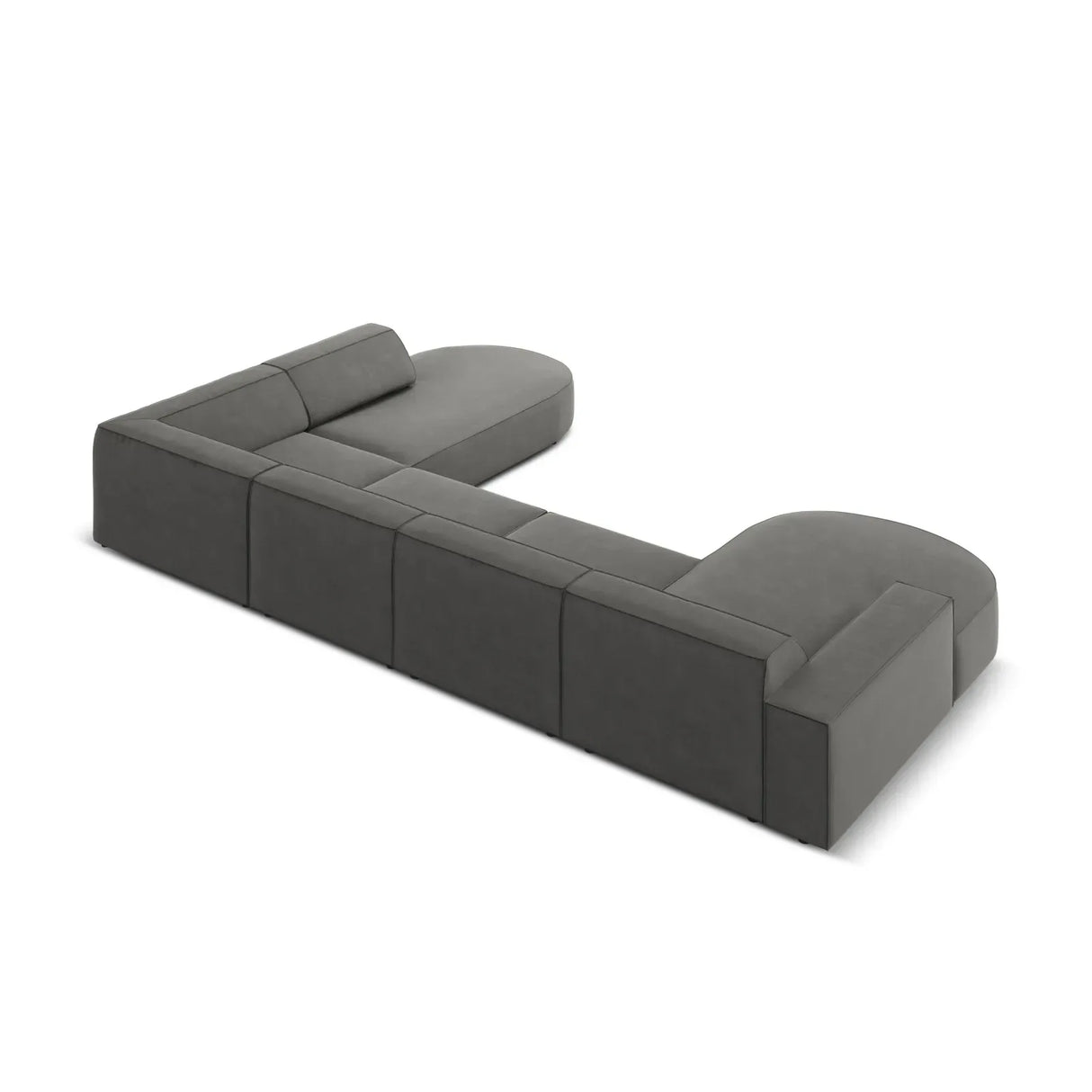 Jodie 7-Sitzer Panorama-Sofa Rechts aus Samt, Strukturstoff oder Bouclé, 364 cm - ZEN ZONE Furniture