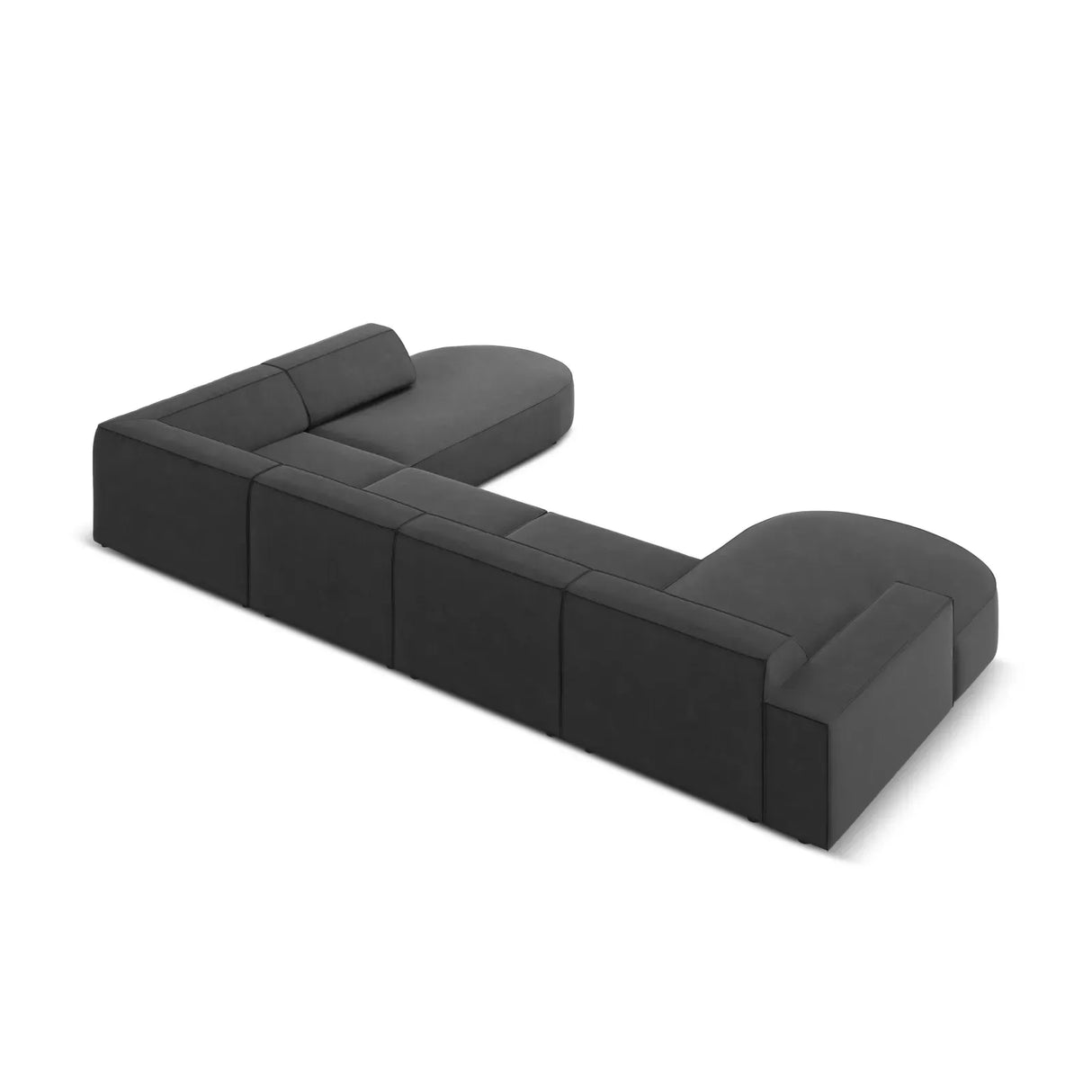 Jodie 7-Sitzer Panorama-Sofa Rechts aus Samt, Strukturstoff oder Bouclé, 364 cm - ZEN ZONE Furniture