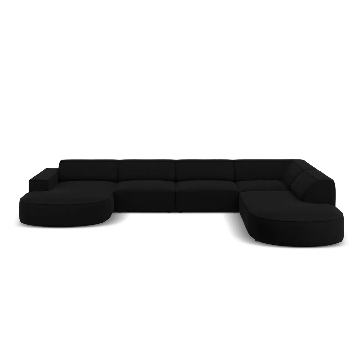 Jodie 7-Sitzer Panorama-Sofa Rechts aus Samt, Strukturstoff oder Bouclé, 364 cm - ZEN ZONE Furniture