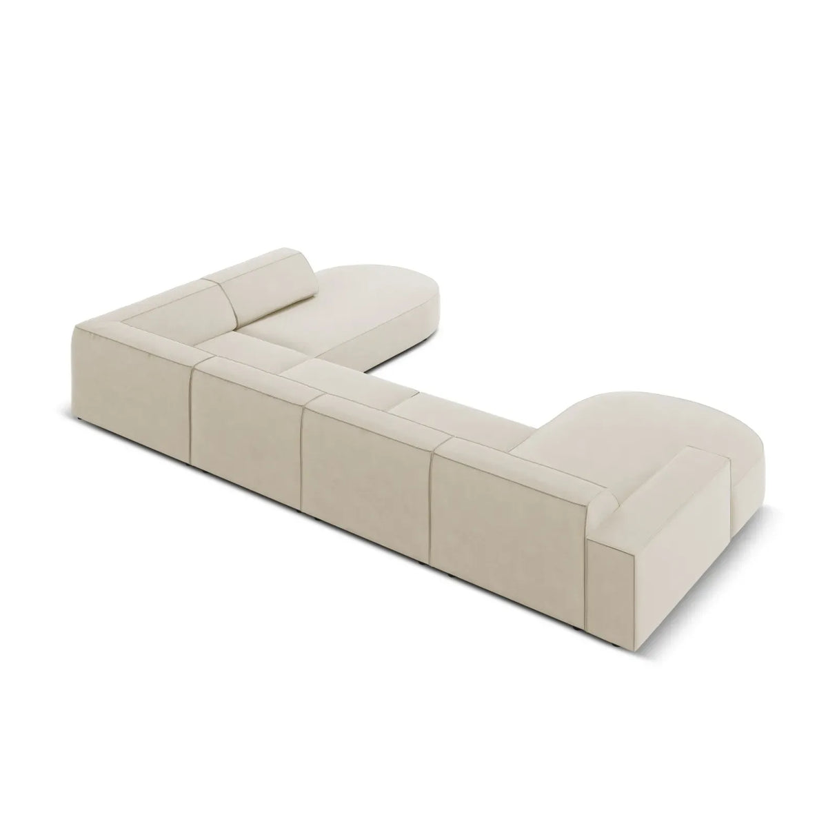 Jodie 7-Sitzer Panorama-Sofa Rechts aus Samt, Strukturstoff oder Bouclé, 364 cm - ZEN ZONE Furniture