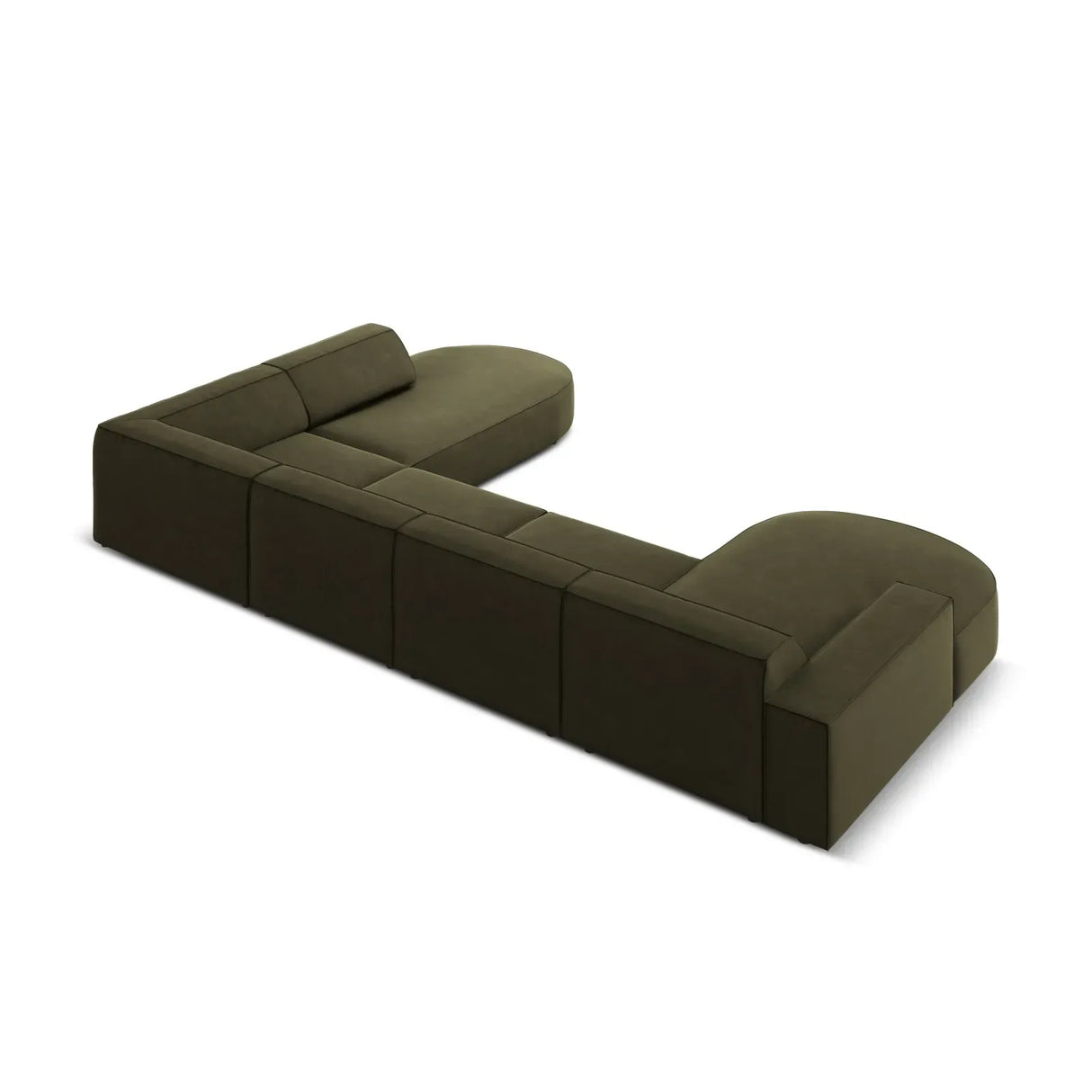 Jodie 7-Sitzer Panorama-Sofa Rechts aus Samt, Strukturstoff oder Bouclé, 364 cm - ZEN ZONE Furniture