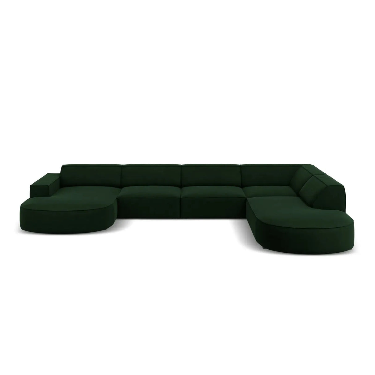 Jodie 7-Sitzer Panorama-Sofa Rechts aus Samt, Strukturstoff oder Bouclé, 364 cm - ZEN ZONE Furniture