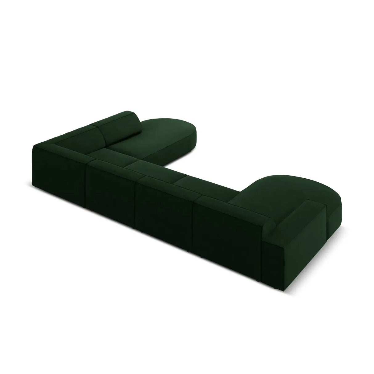 Jodie 7-Sitzer Panorama-Sofa Rechts aus Samt, Strukturstoff oder Bouclé, 364 cm - ZEN ZONE Furniture