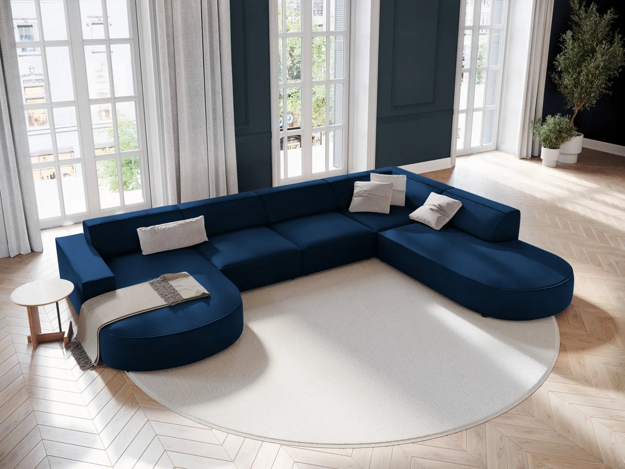 Jodie 7-Sitzer Panorama-Sofa Rechts 364 cm aus Samt (Blu86) in Königsblau – Bild 5