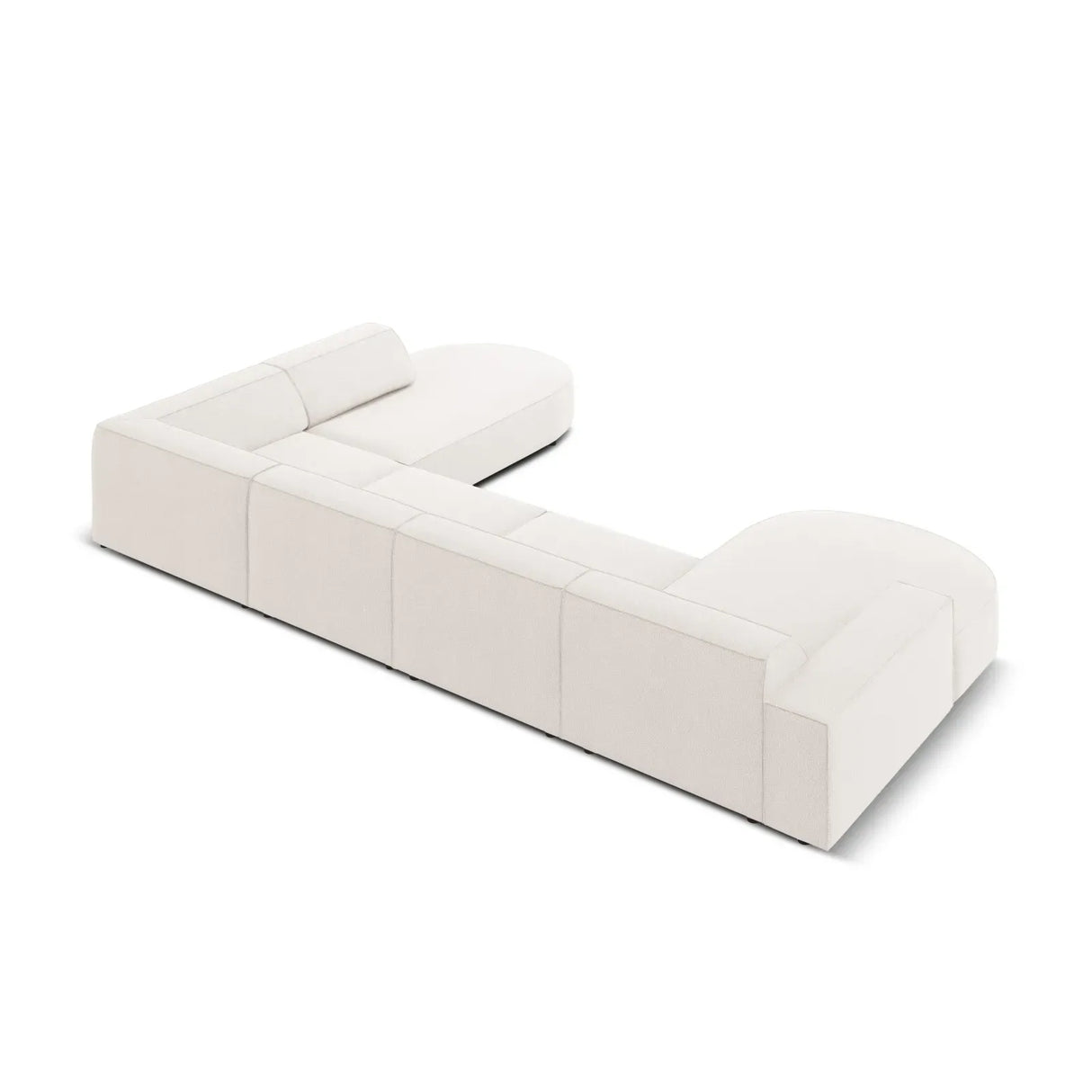 Jodie 7-Sitzer Panorama-Sofa Rechts aus Samt, Strukturstoff oder Bouclé, 364 cm - ZEN ZONE Furniture