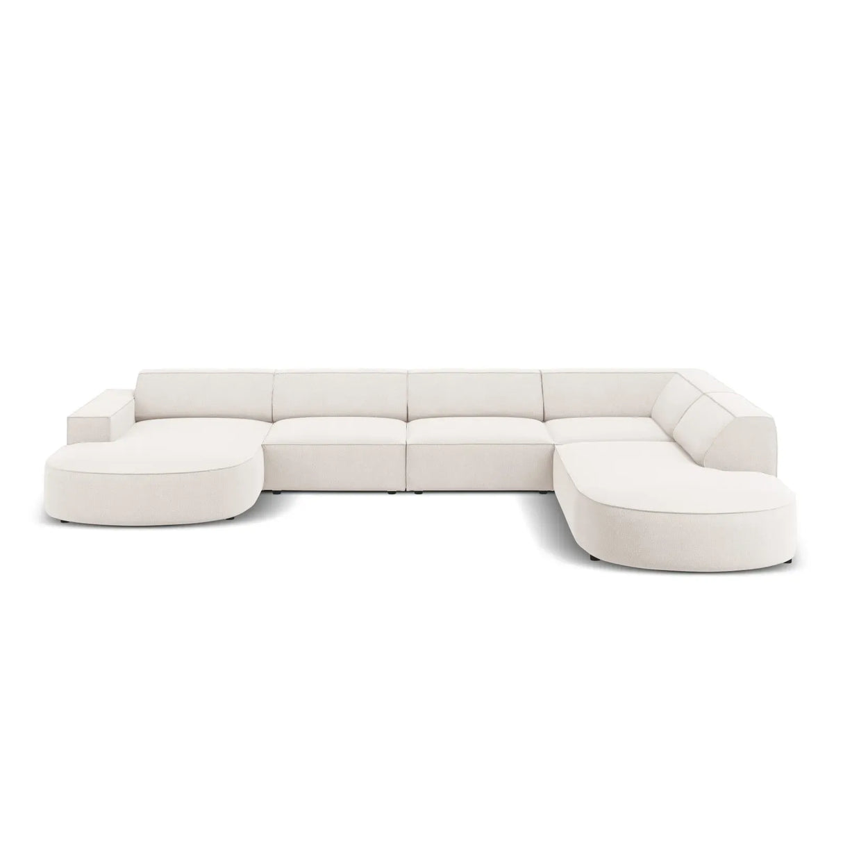 Jodie 7-Sitzer Panorama-Sofa Rechts aus Samt, Strukturstoff oder Bouclé, 364 cm - ZEN ZONE Furniture