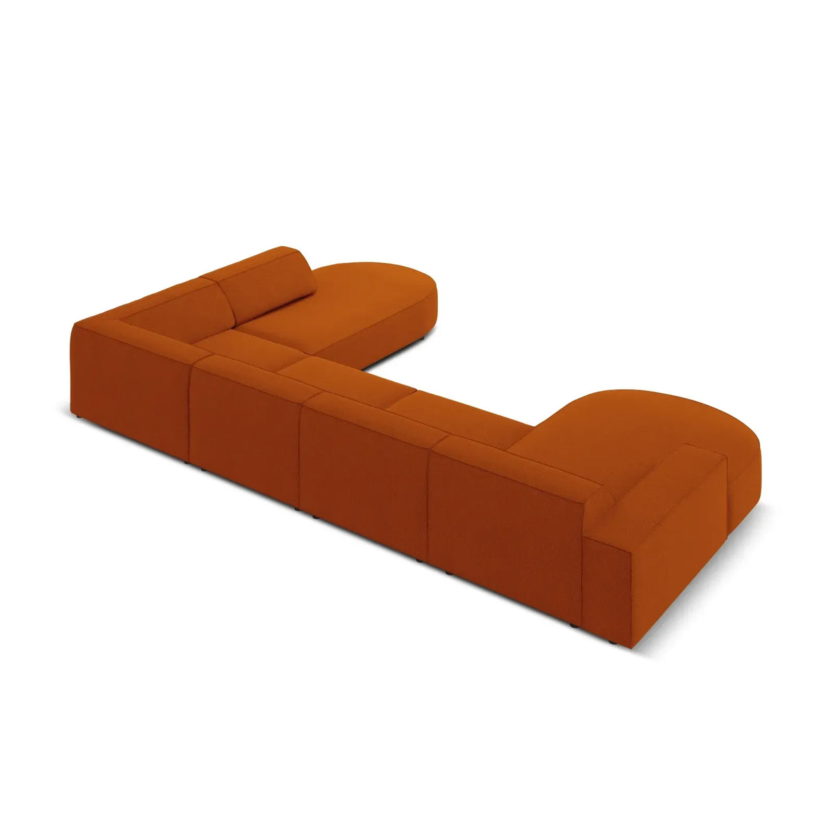 Jodie 7-Sitzer Panorama-Sofa Rechts aus Samt, Strukturstoff oder Bouclé, 364 cm - ZEN ZONE Furniture