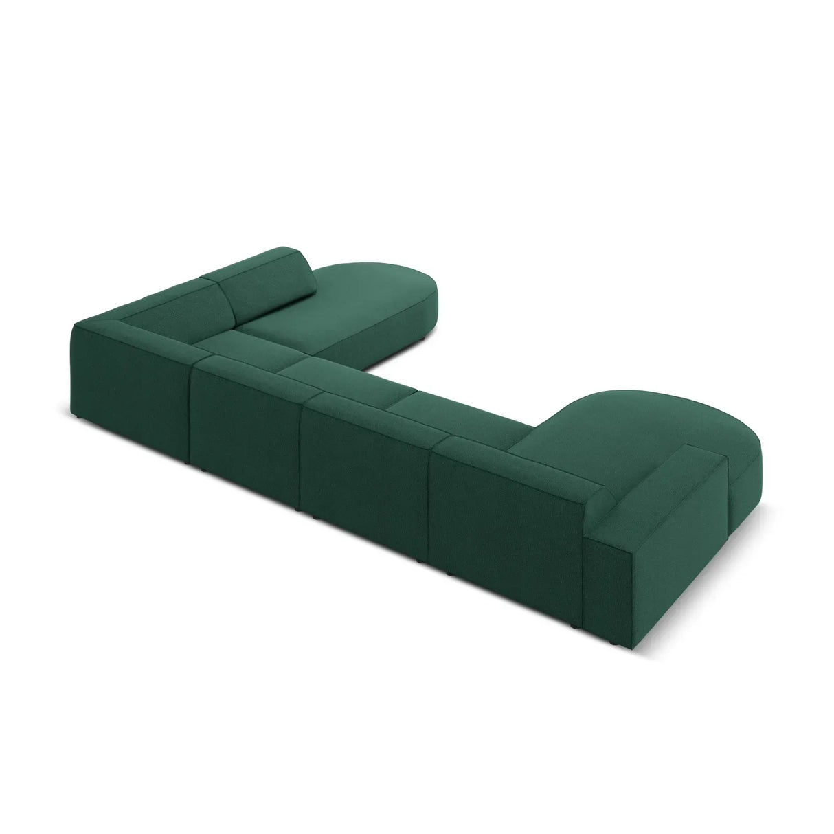 Jodie 7-Sitzer Panorama-Sofa Rechts aus Samt, Strukturstoff oder Bouclé, 364 cm - ZEN ZONE Furniture