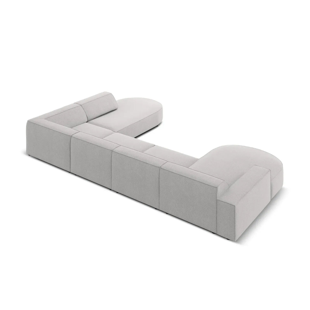 Jodie 7-Sitzer Panorama-Sofa Rechts aus Samt, Strukturstoff oder Bouclé, 364 cm - ZEN ZONE Furniture