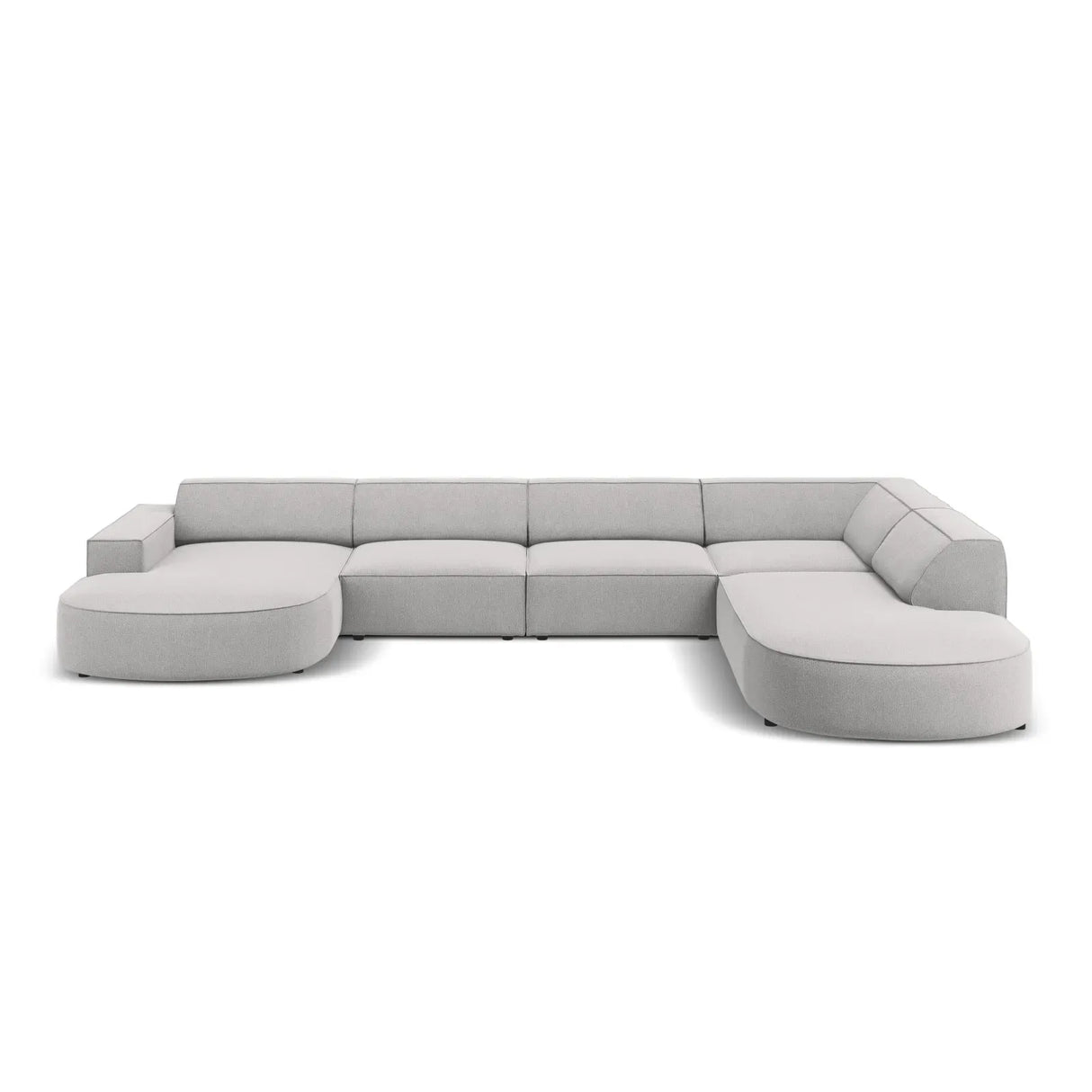 Jodie 7-Sitzer Panorama-Sofa Rechts aus Samt, Strukturstoff oder Bouclé, 364 cm - ZEN ZONE Furniture