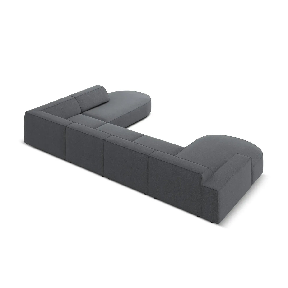 Jodie 7-Sitzer Panorama-Sofa Rechts aus Samt, Strukturstoff oder Bouclé, 364 cm - ZEN ZONE Furniture