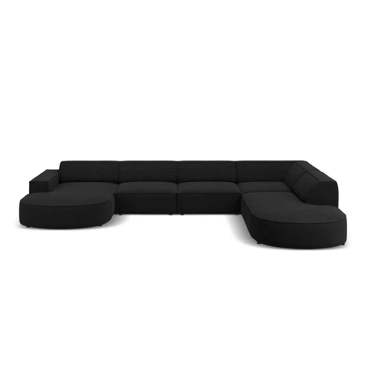 Jodie 7-Sitzer Panorama-Sofa Rechts aus Samt, Strukturstoff oder Bouclé, 364 cm - ZEN ZONE Furniture