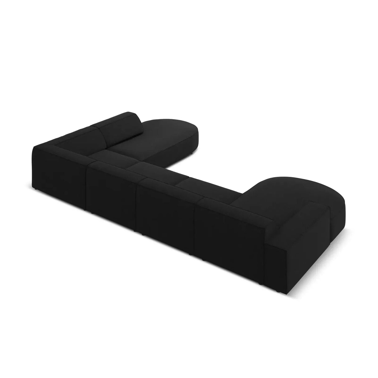 Jodie 7-Sitzer Panorama-Sofa Rechts aus Samt, Strukturstoff oder Bouclé, 364 cm - ZEN ZONE Furniture