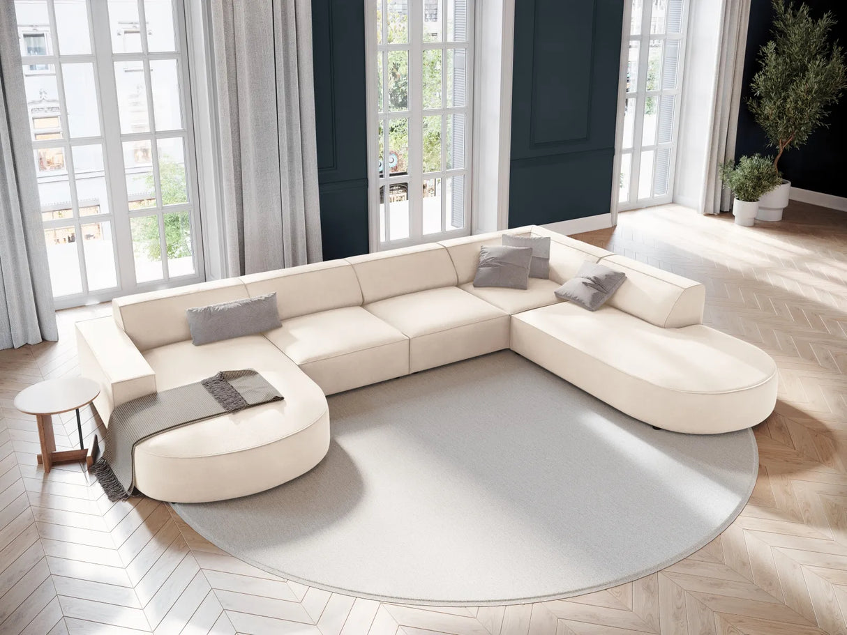 Jodie 7-Sitzer Panorama-Sofa Rechts aus Samt, Strukturstoff oder Bouclé, 364 cm – Bild 5