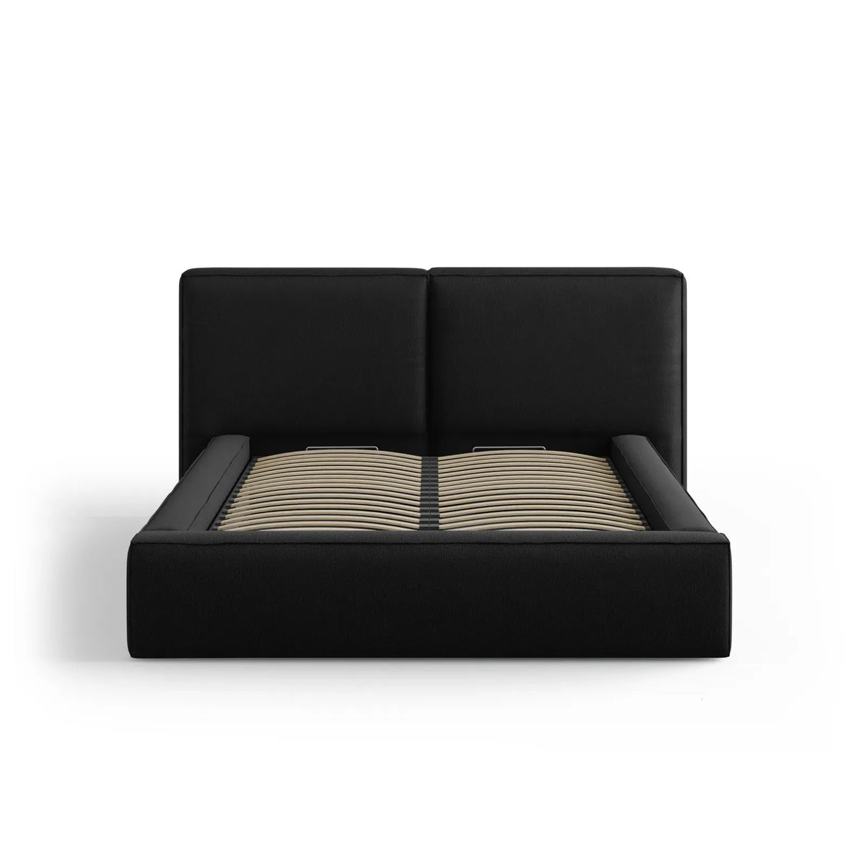 Jodie Bett mit Kopfteil und Stauraum Bezug aus Samt oder Strukturstoff, 140x200 cm - ZEN ZONE Furniture