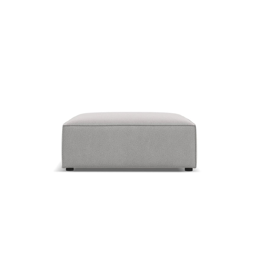 Jodie Pouf aus Strukturierter Stoff (Meg363) in Hellgrau, 102x80 cm – Bild 1