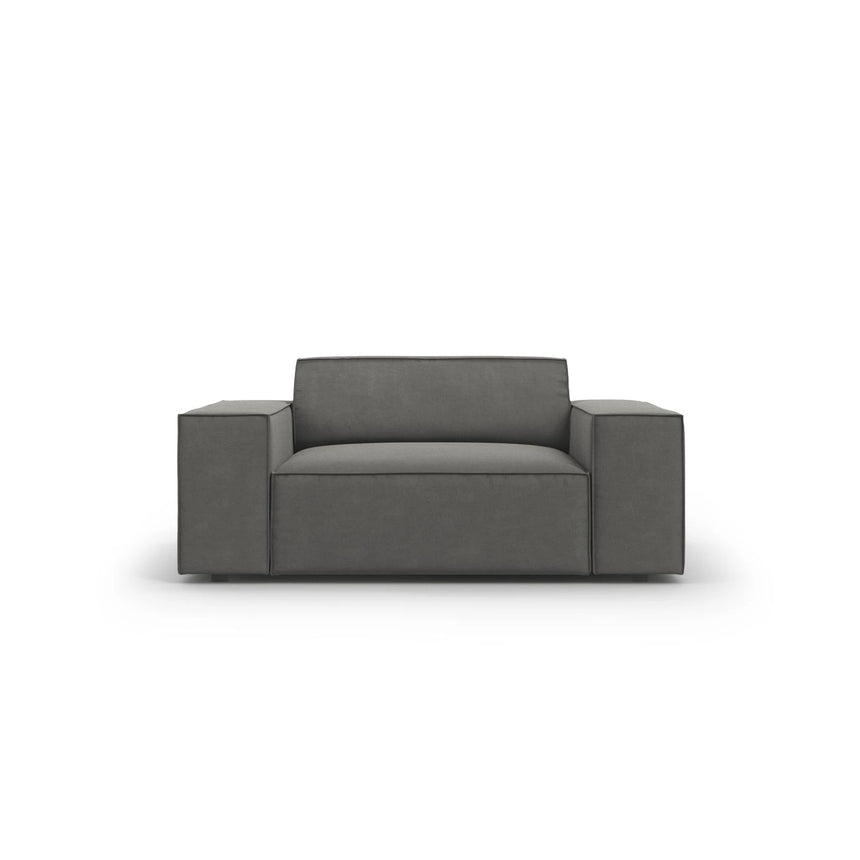 Jodie Sessel aus Samt (Blu13) in Hellgrau, 124x102 cm – Bild 1